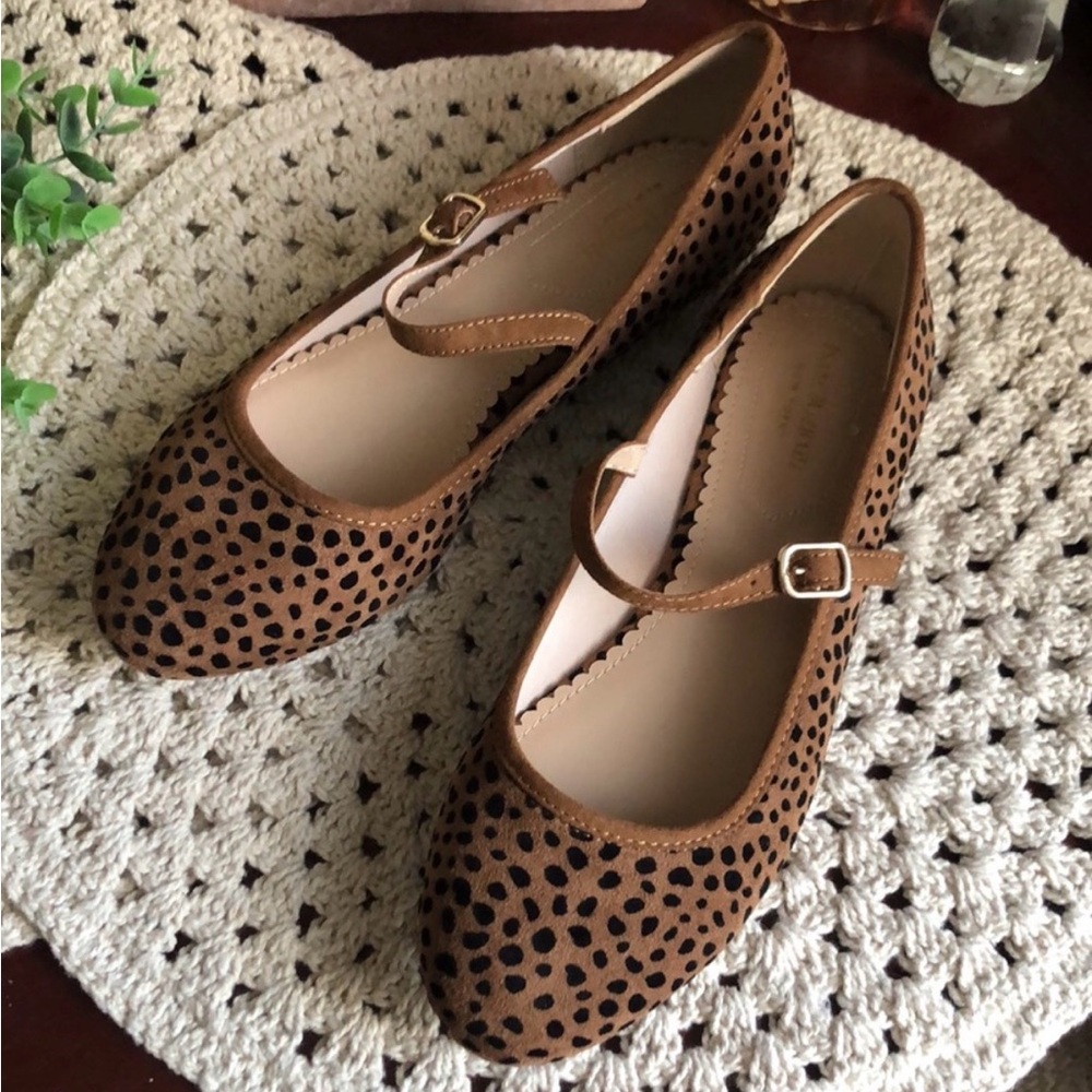 Isaac Mizrahi Cheetah Print Mary Jane Flats Size 8.5 Brown Black Animal Print - Picture 3 of 5
